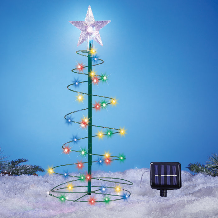 The Holiday Aisle® Solar Powered LED Christmas Tree with Star Garden